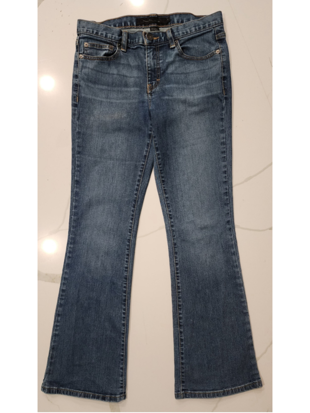 Calvin Klein Jeans Flare Leg Blue Med Wash Vintage Y2K Omega Stitch Size 6